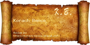 Korach Bence névjegykártya